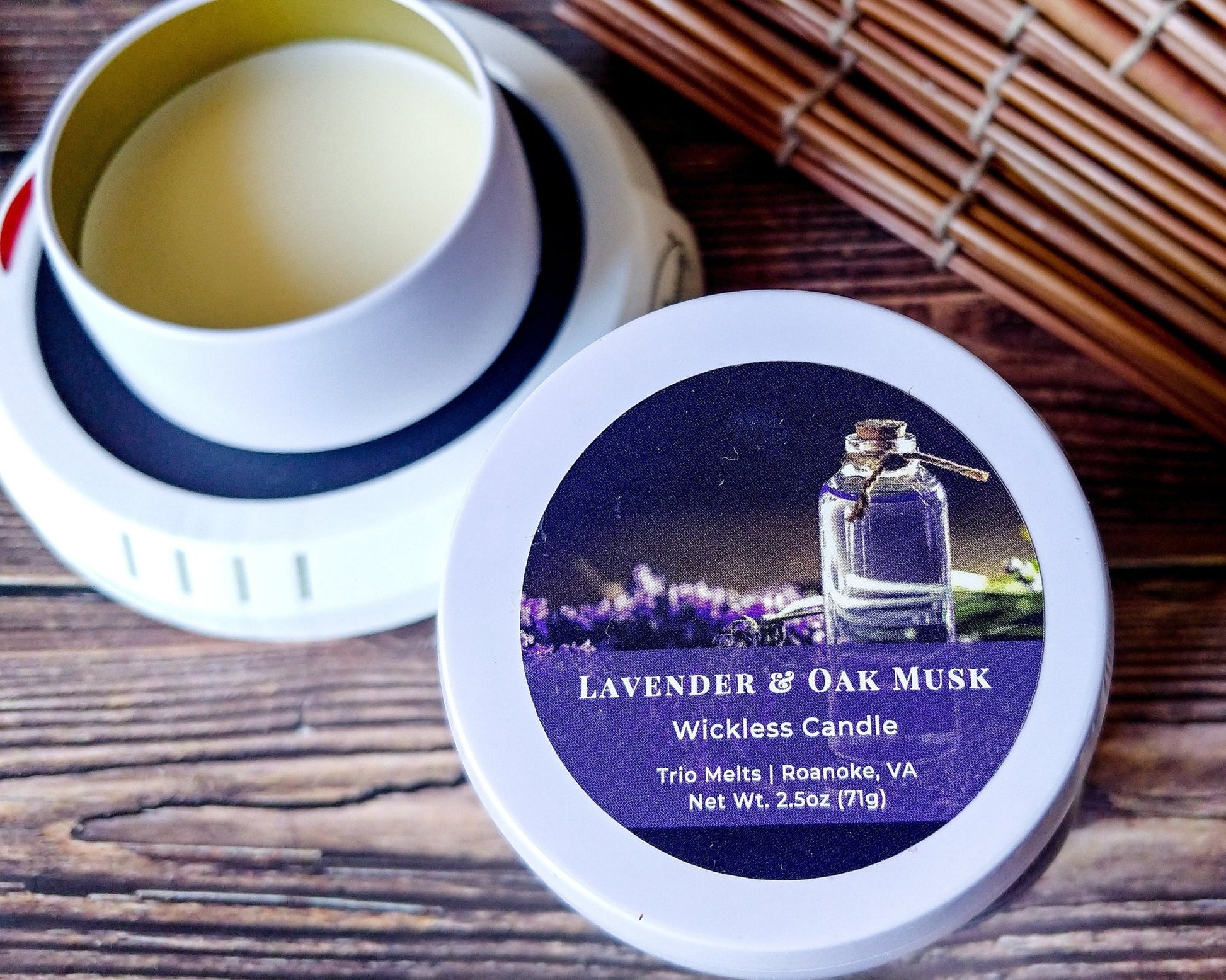 Lavender Oak Wickless Candle - Trio Melts